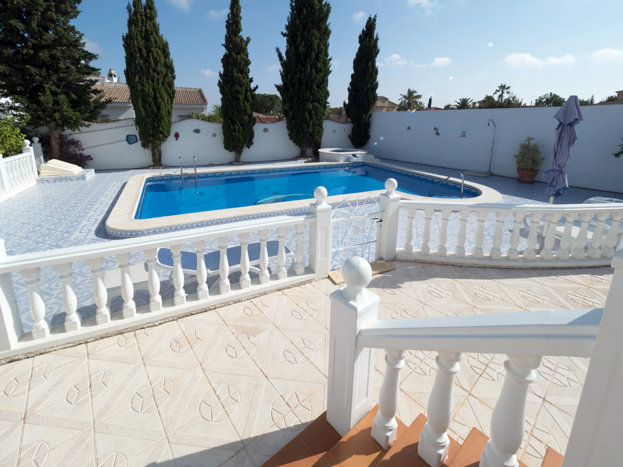 Large private swimming pool and terrace